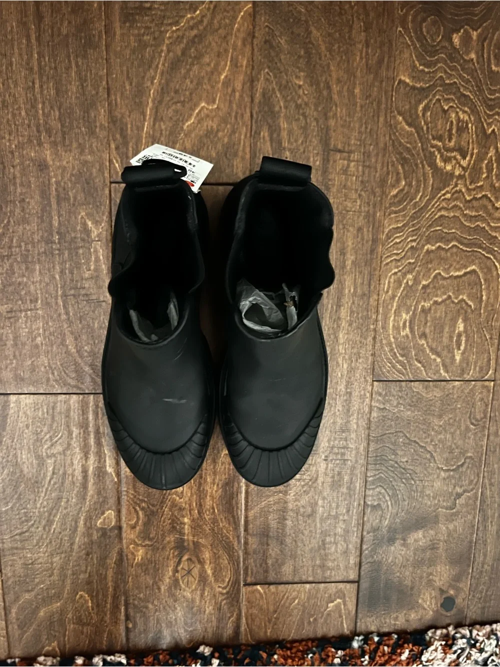 Zara Black Rubber Chelsea-Style Winter Rain Boots